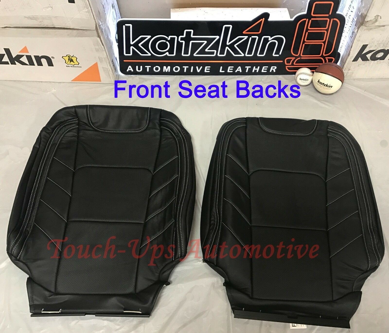 2017-2021 Ford F-250 XLT SuperCrew Katzkin Leather Seat Covers Black Jump F398I