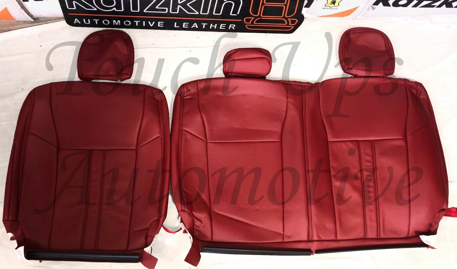 2015-2018 Ford F-150 XLT SuperCrew KATZKIN Leather Seat Covers Kit Cardinal Red