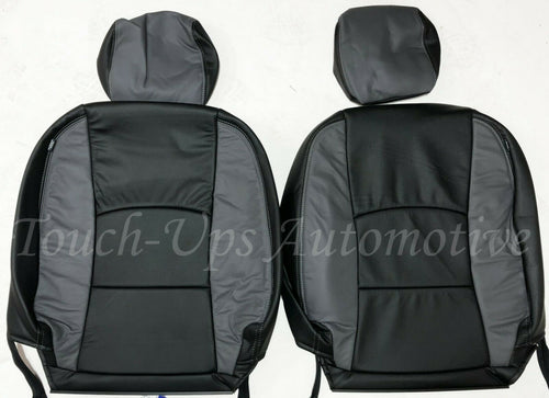 2013-2018 Dodge Ram Crew Cab Black Diesel Gray Lapis Leather Seat Covers 2 tone