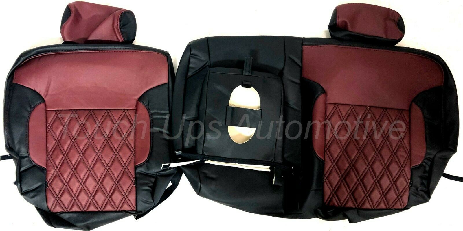 2014-2018 Chevrolet Silverado LT Tekstitch Leather Seat Covers Black Red Diamond