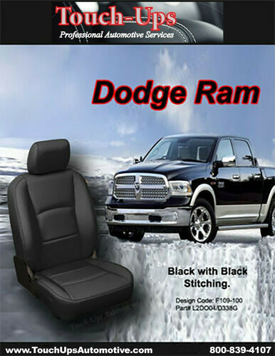 2013-2018 Dodge Ram Crew Cab Black Katzkin Leather Seat Covers Kit 3 piece Jump