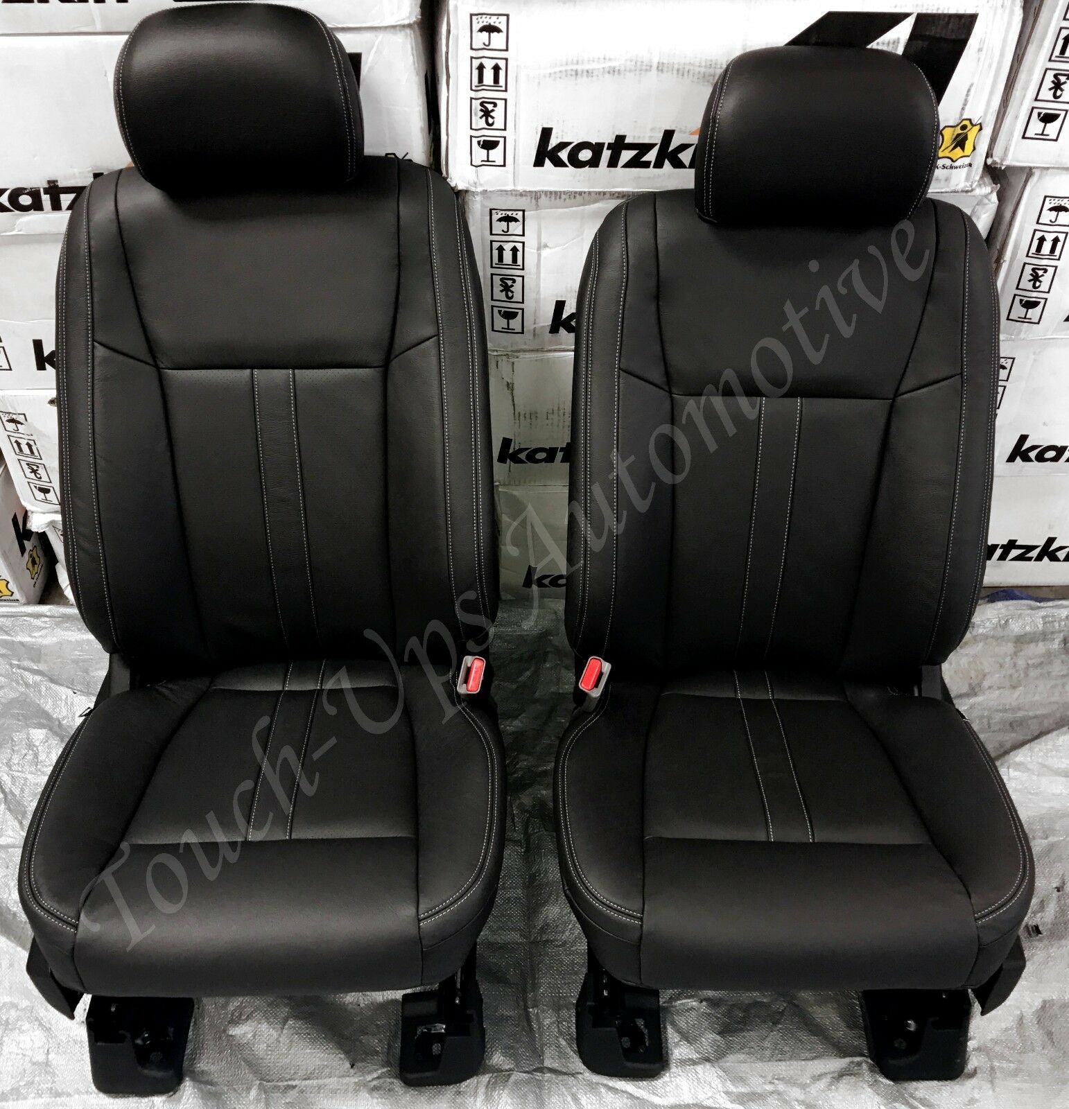 2019-20 Ford F-150 XLT SuperCrew KATZKIN Black Leather Seat Covers Lariat Design