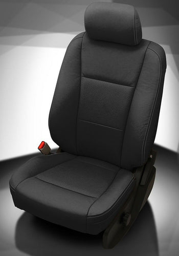 2017-2018 Ford F-250 XLT SuperCrew KATZKIN Leather Seat Covers Black Jumpseat
