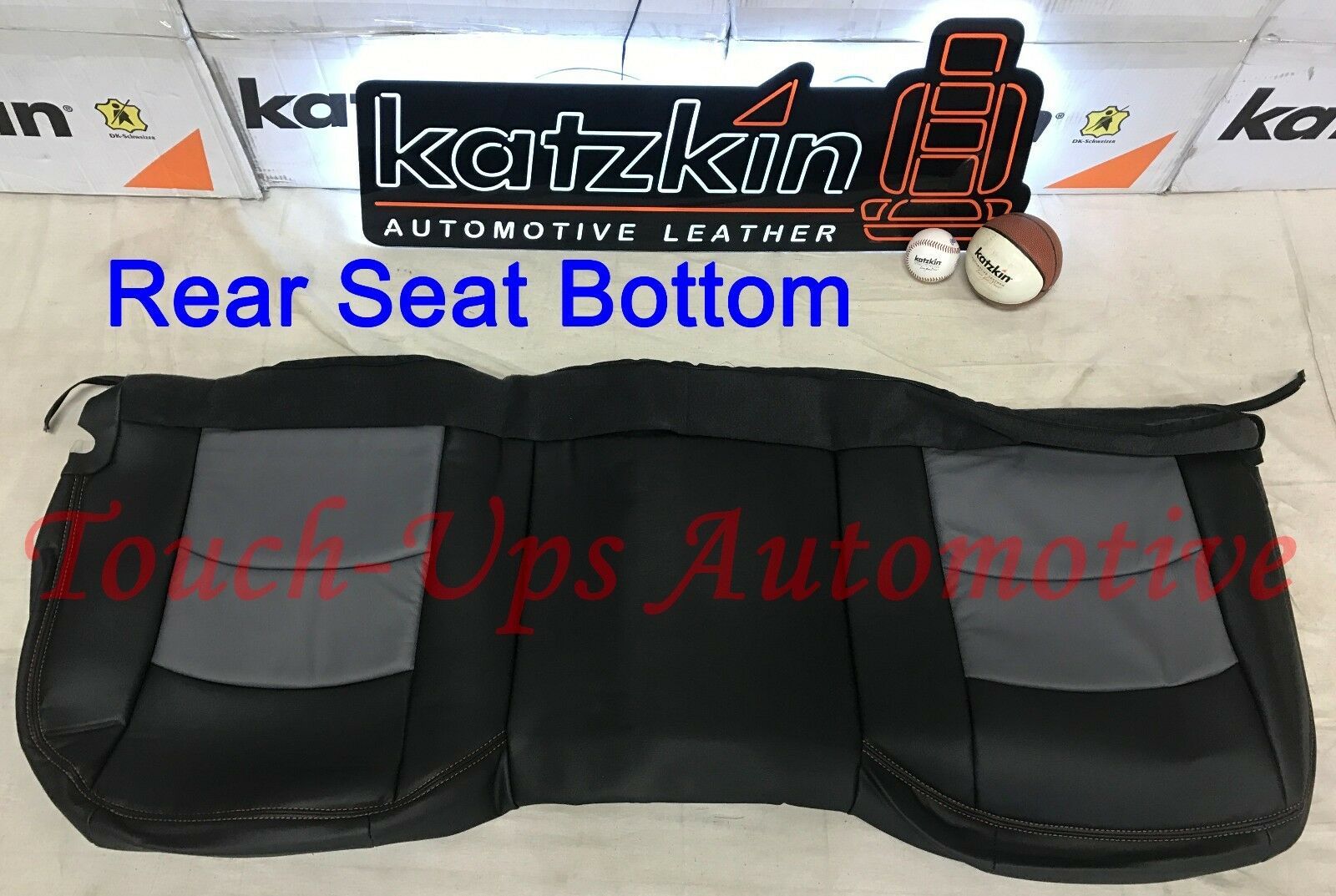 2013-2018 Dodge Ram Crew Cab KATZKIN Black Diesel Gray Salsa Leather Seat Kit