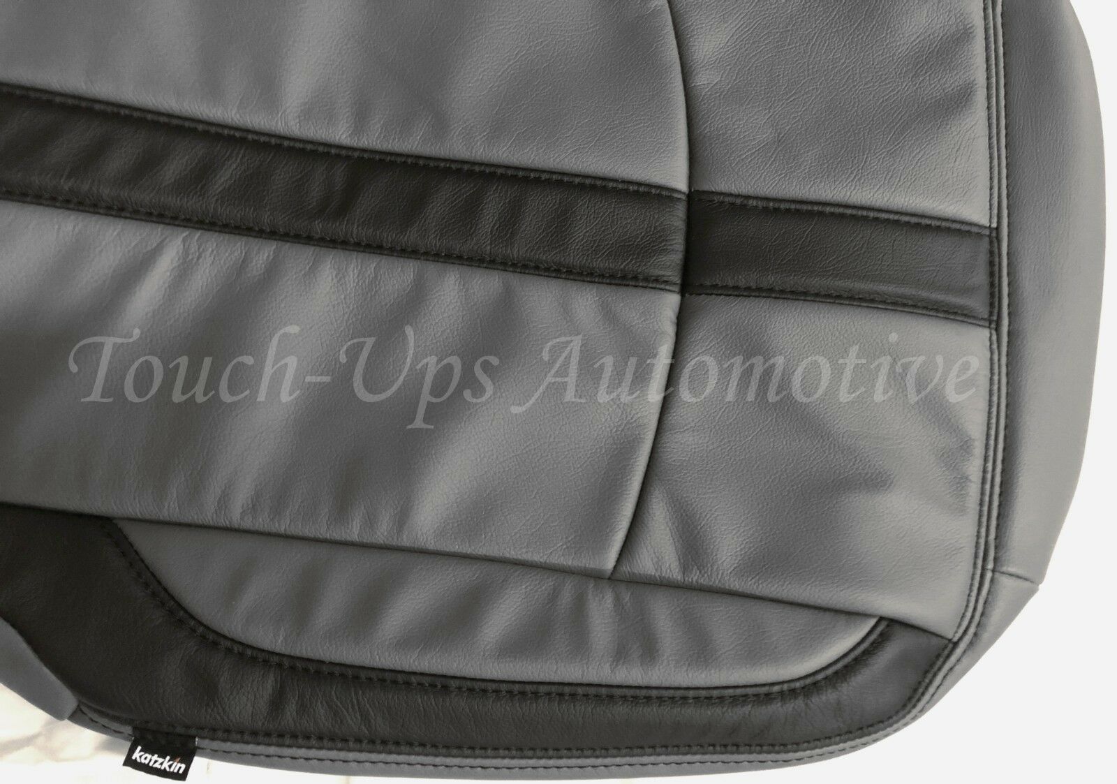 13-18 Dodge Ram Crew or Quad Cab Diesel Gray with Black Katzkin Leather Seat Covers Logos
