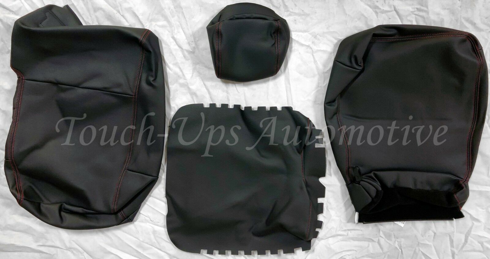 2015-2020 Ford F-150 XLT SuperCrew ALEA Black Red Leather Seat Covers Custom