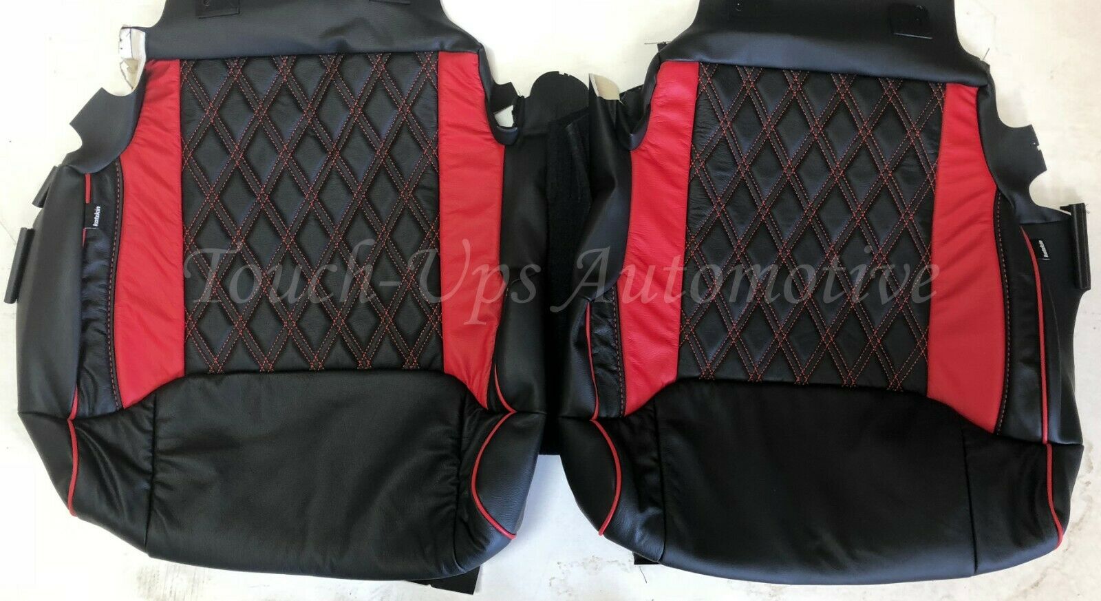 Black Salsa Red Leather Seat Covers TekStitch 2014-2021 Tundra CrewMax Double Cab diamond