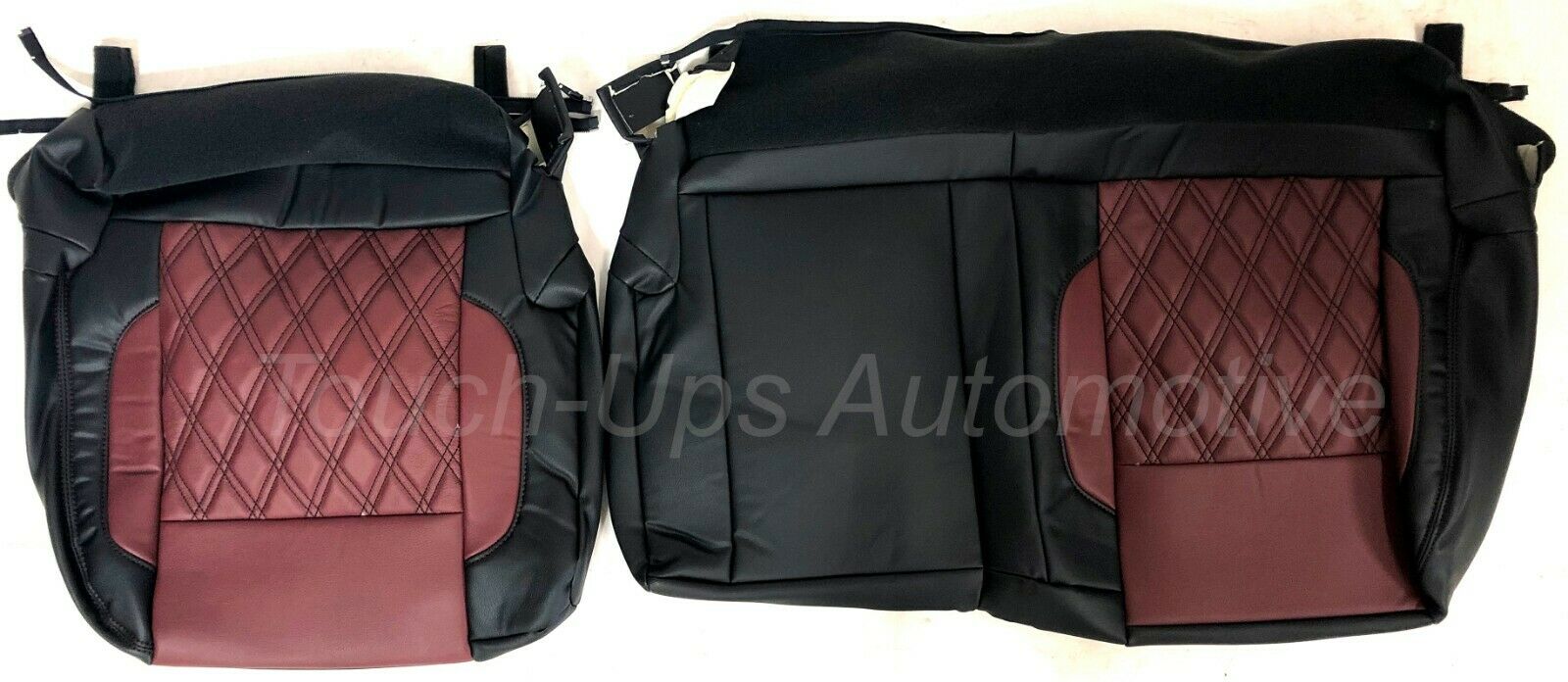 2014-2018 Chevrolet Silverado LT Tekstitch Leather Seat Covers Black Red Diamond