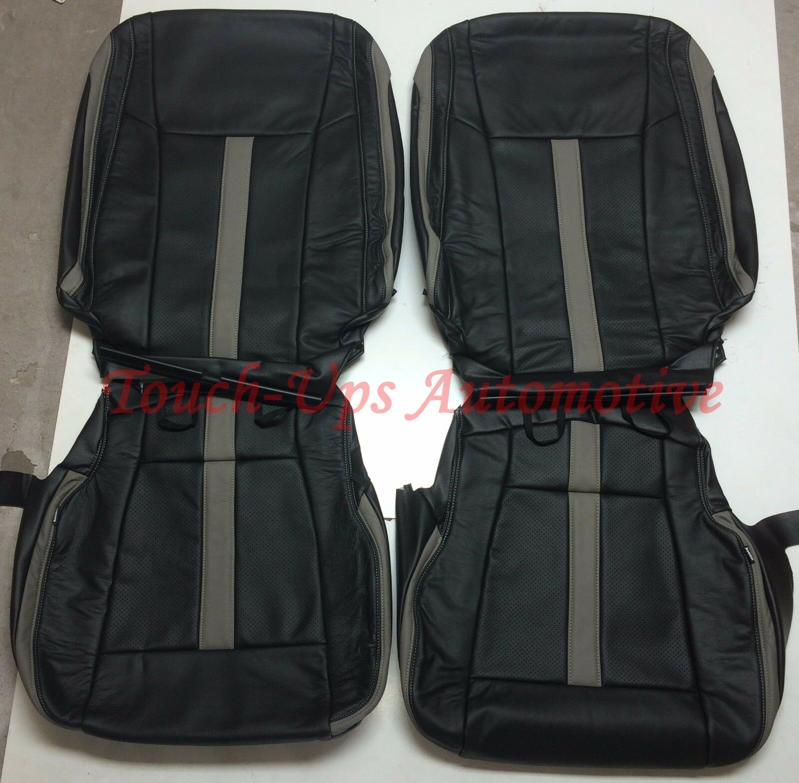 2017 2018 Ford F-250 XLT Super Crew KATZKIN Leather Seat Covers Black SEMA Jump