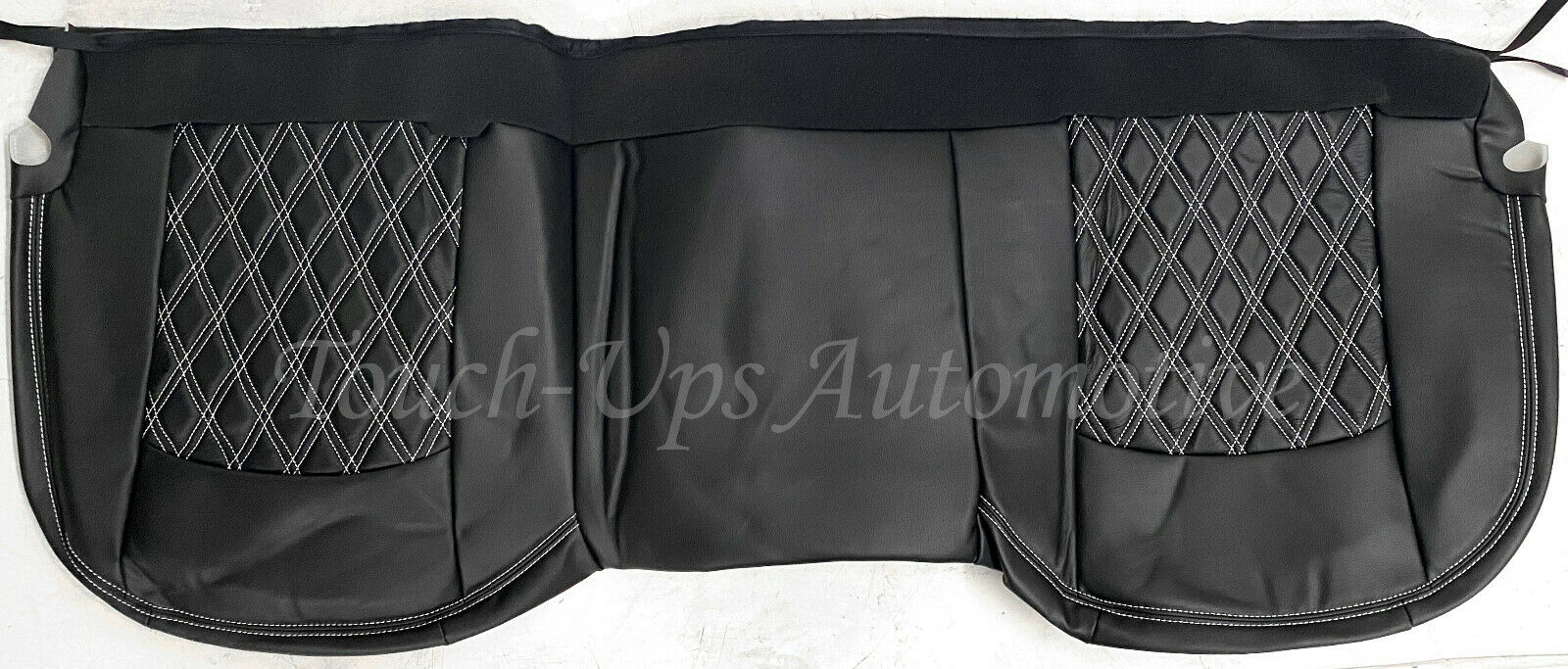 2013-2018 Dodge Ram Crew Cab Katzkin Black Diamond Tekstitch Leather Seat Cover Kit Jump 2pc