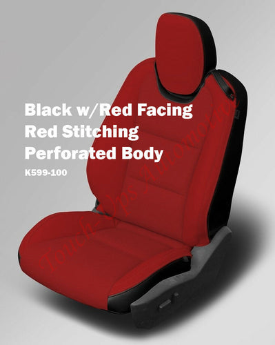 2010-2015 Camaro LS RS SS Custom Katzkin Leather Seat Covers Kit Black Red
