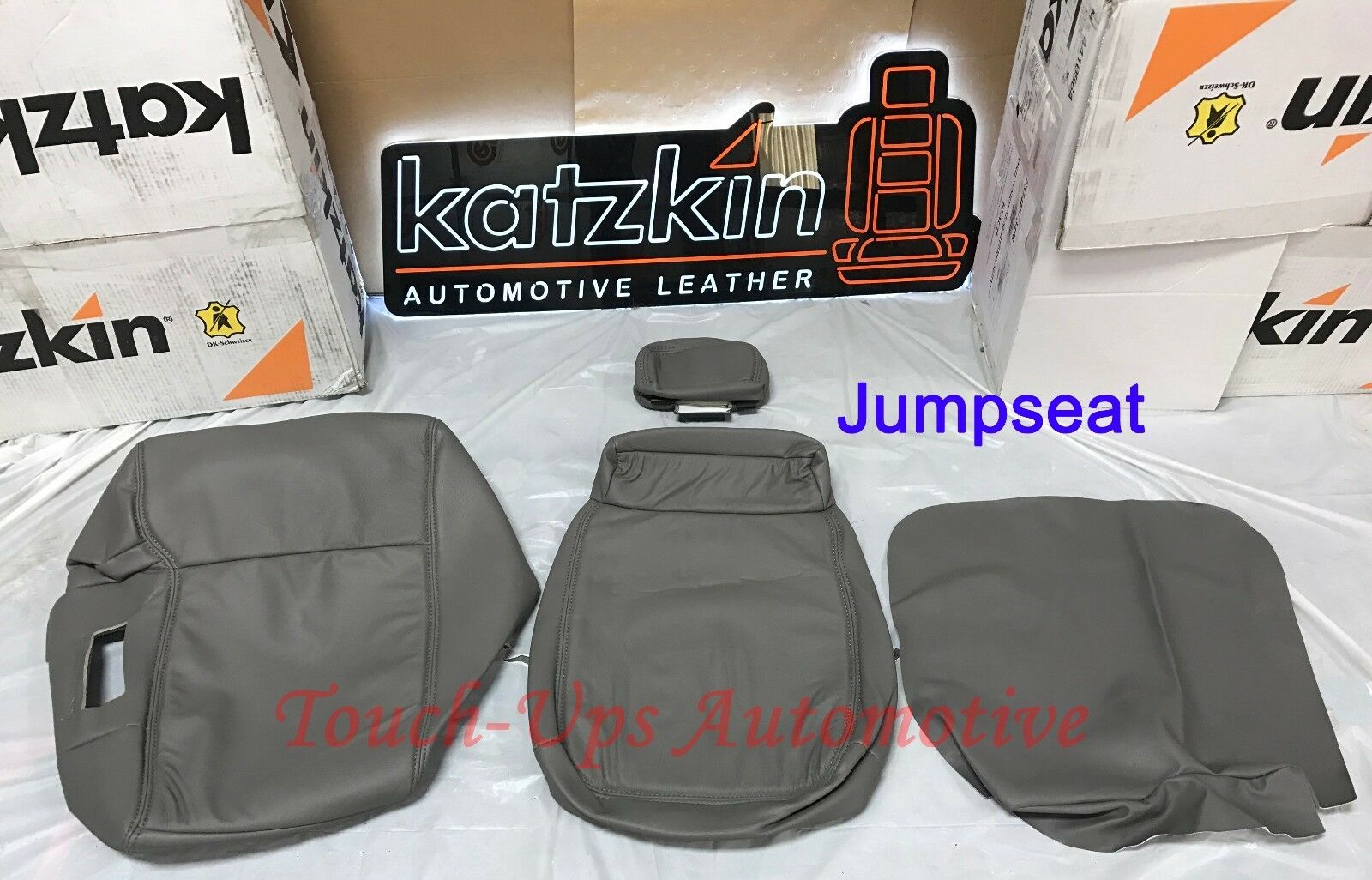 2015-2018 Ford F-150 XLT SuperCrew KATZKIN Leather Seat Covers Replacement Gray