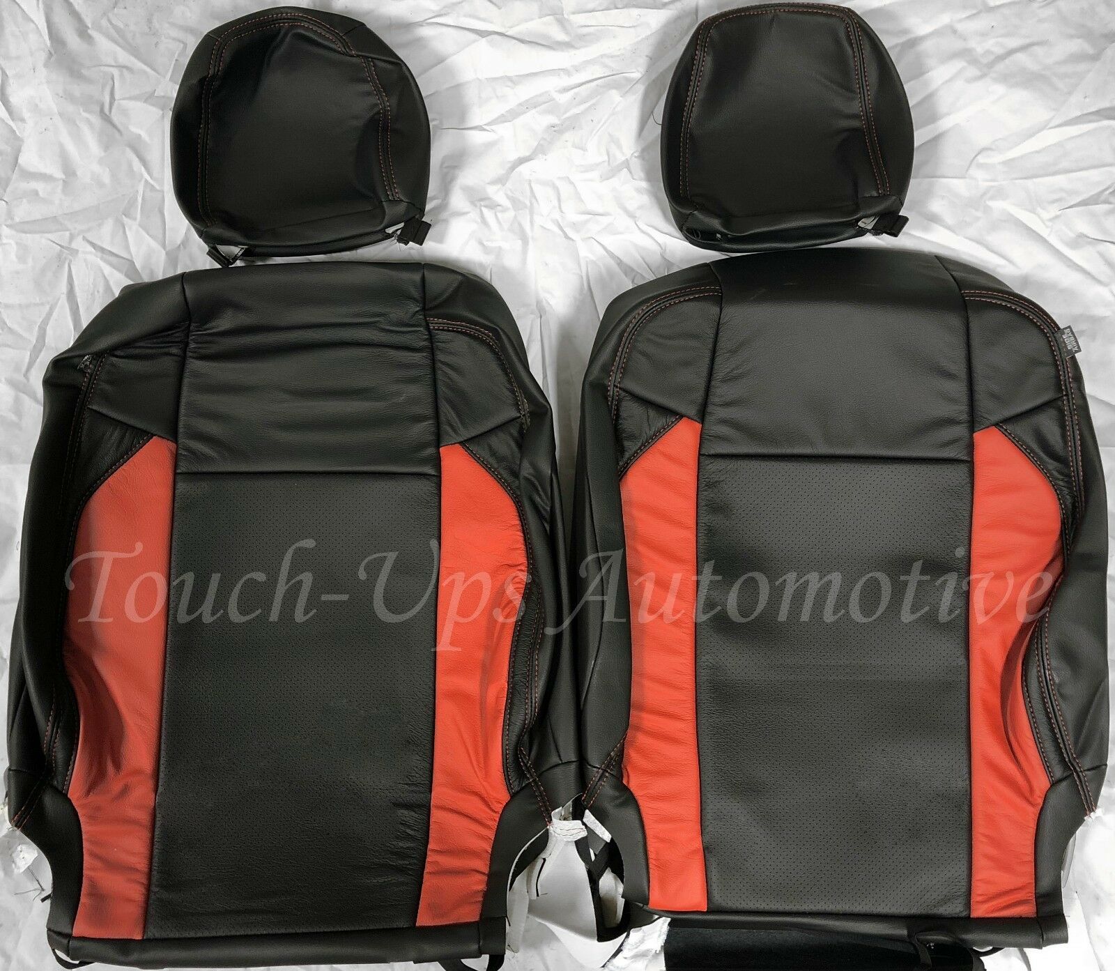 2016-2022 Toyota Tacoma DOUBLE Cab Black Tangerine Katzkin Leather Seat Covers Perfed