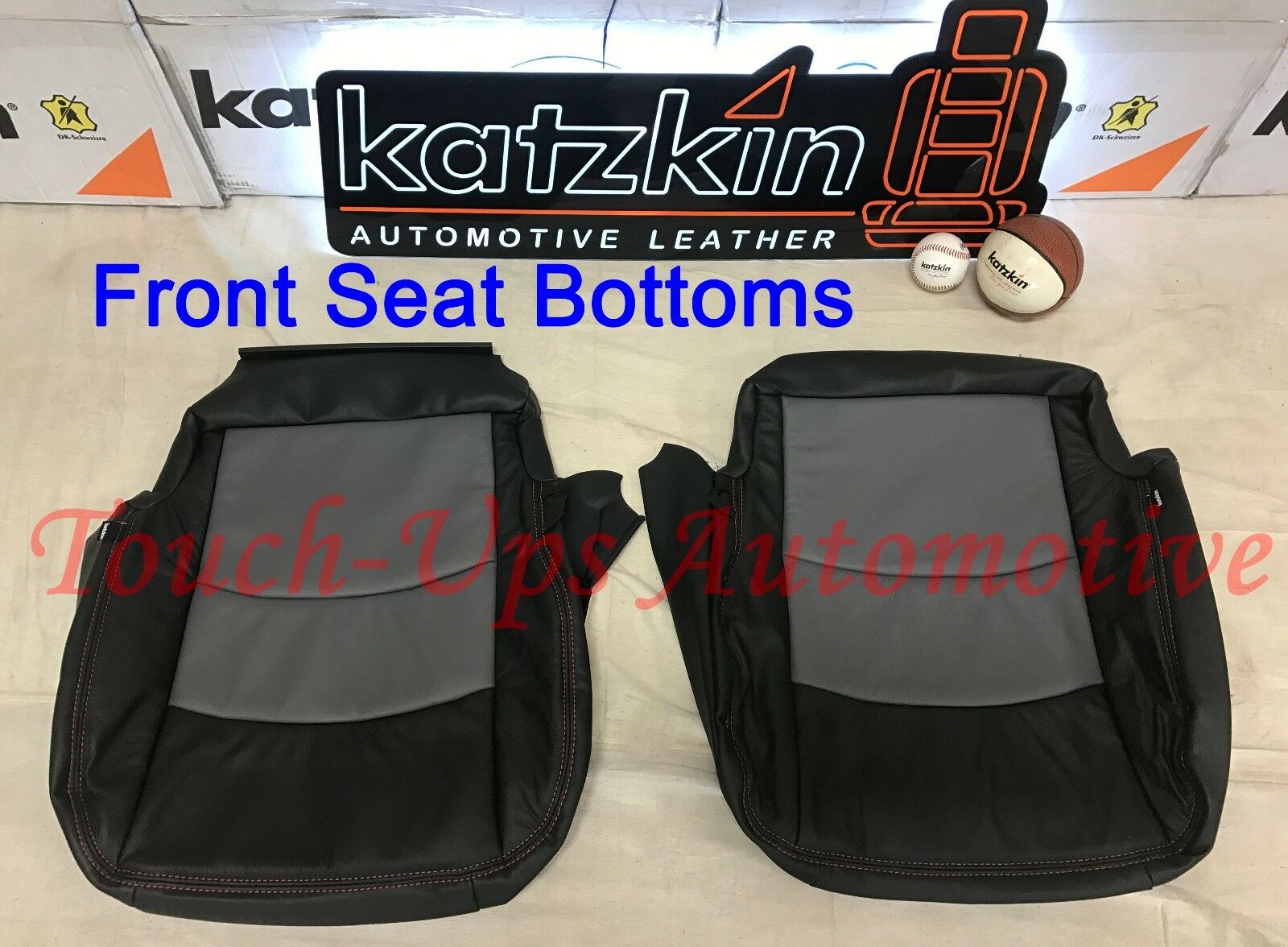 2013-2018 Dodge Ram Crew Cab KATZKIN Black Diesel Gray Salsa Leather Seat Kit