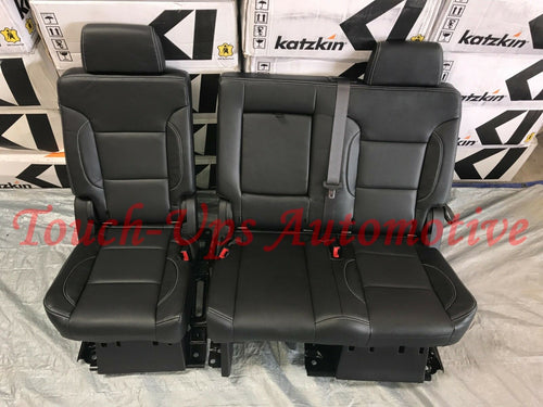 2015-2020 GMC Yukon KATZKIN Black Perforated Leather Seat Covers 3 Three Row Kit