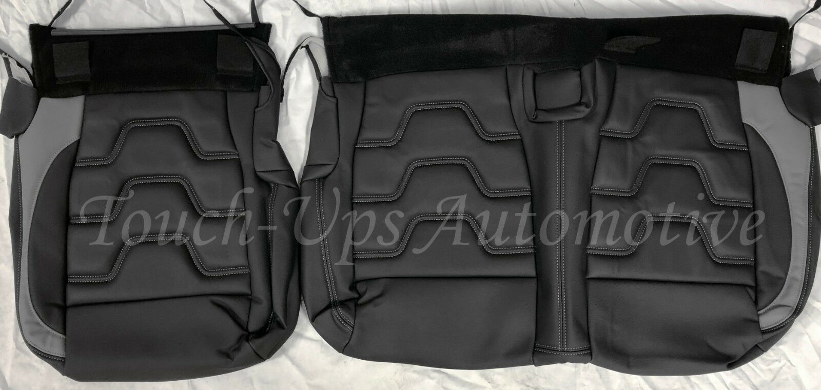 2017-2020 Ford F-250 XLT SuperCrew ALEA Black Gray Leather Seat Covers Custom