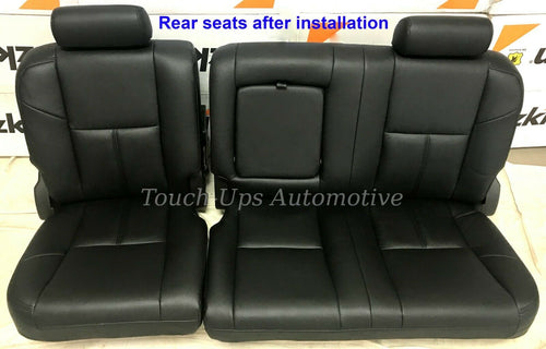 2010-2013 Chevrolet Silverado WT Crew Cab Katzkin Black Leather Seat Covers Kit