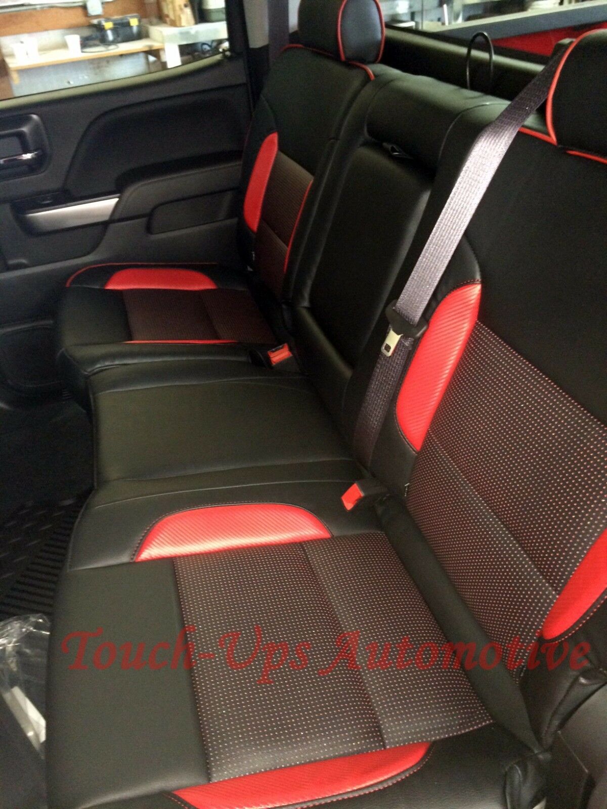 2014-2018 Chevrolet Silverado Crew Cab LT KATZKIN Leather Seat Covers Custom Red