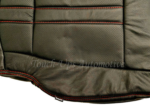 2015-2020 Ford F-150 XLT SuperCrew KATZKIN Black Red Leather Seat Covers Perfed