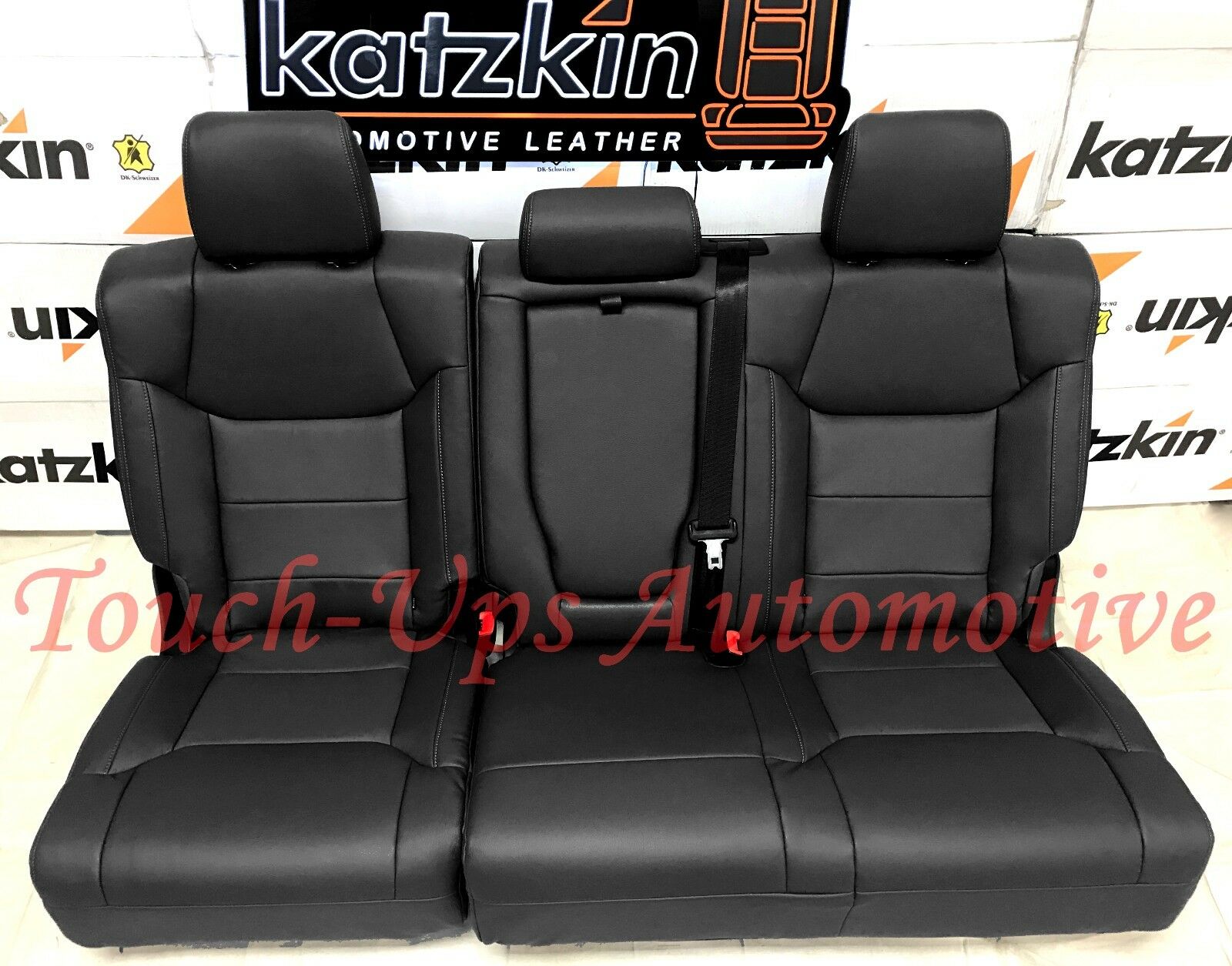 KATZKIN Black Leather Seat Covers for 2014-2020 Toyota Tundra CrewMax SR5 TRD
