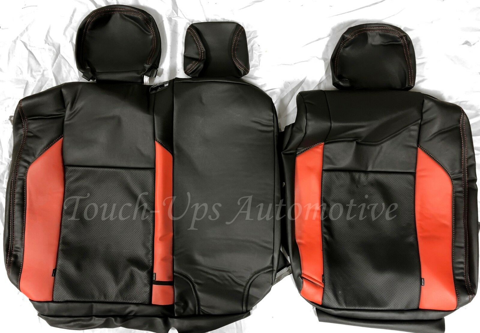 2016-2022 Toyota Tacoma DOUBLE Cab Black Tangerine Katzkin Leather Seat Covers Perfed