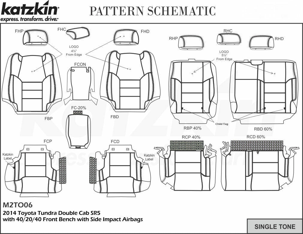 2014-2020 Toyota Tundra Double Cab KATZKIN Leather Seats SR5 TRD Charcoal Jump