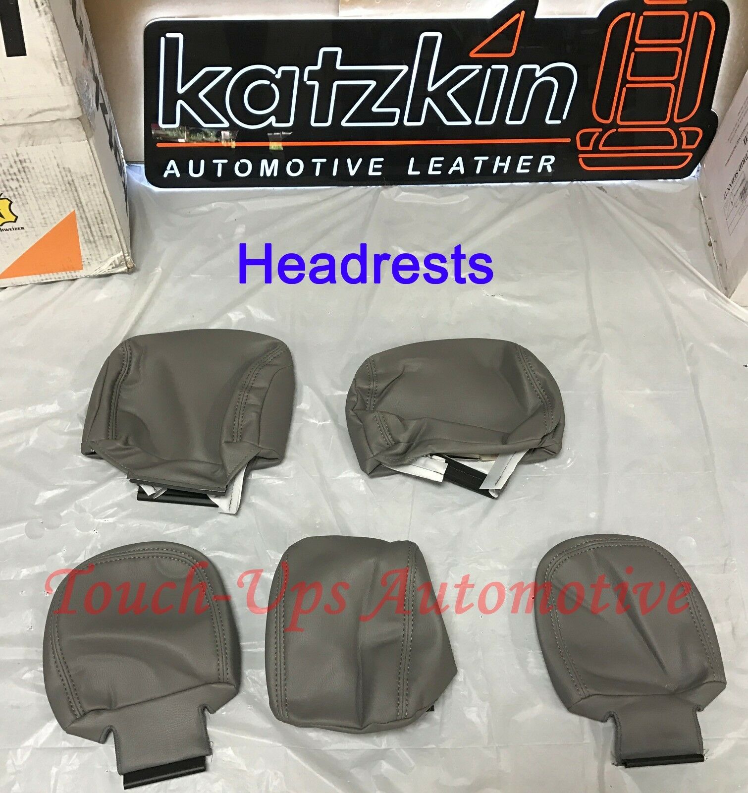 2015-2018 Ford F-150 XLT SuperCrew KATZKIN Leather Seat Covers Replacement Gray