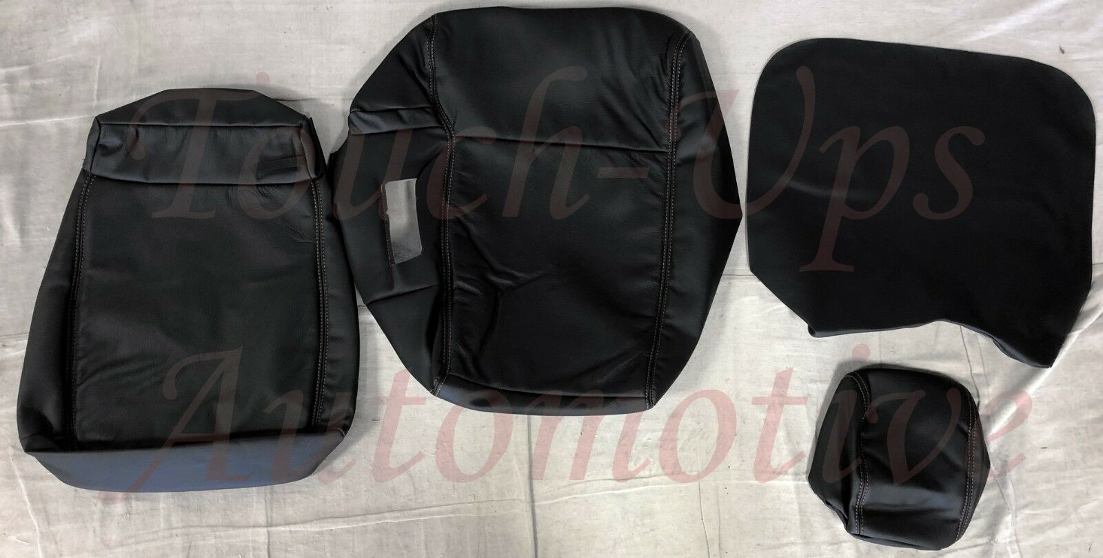 2015-2018 F-150 XLT SuperCrew KATZKIN Black Gray Stitching Leather Seat Covers