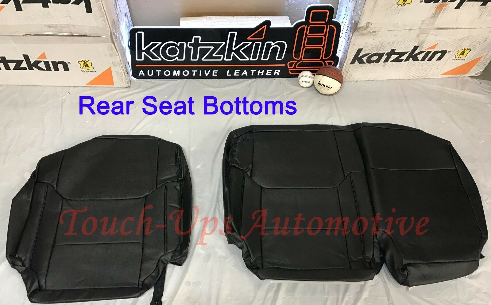 2014-2021 Toyota Tundra Double Cab KATZKIN Leather Seat Covers Kit Black TRD SR5