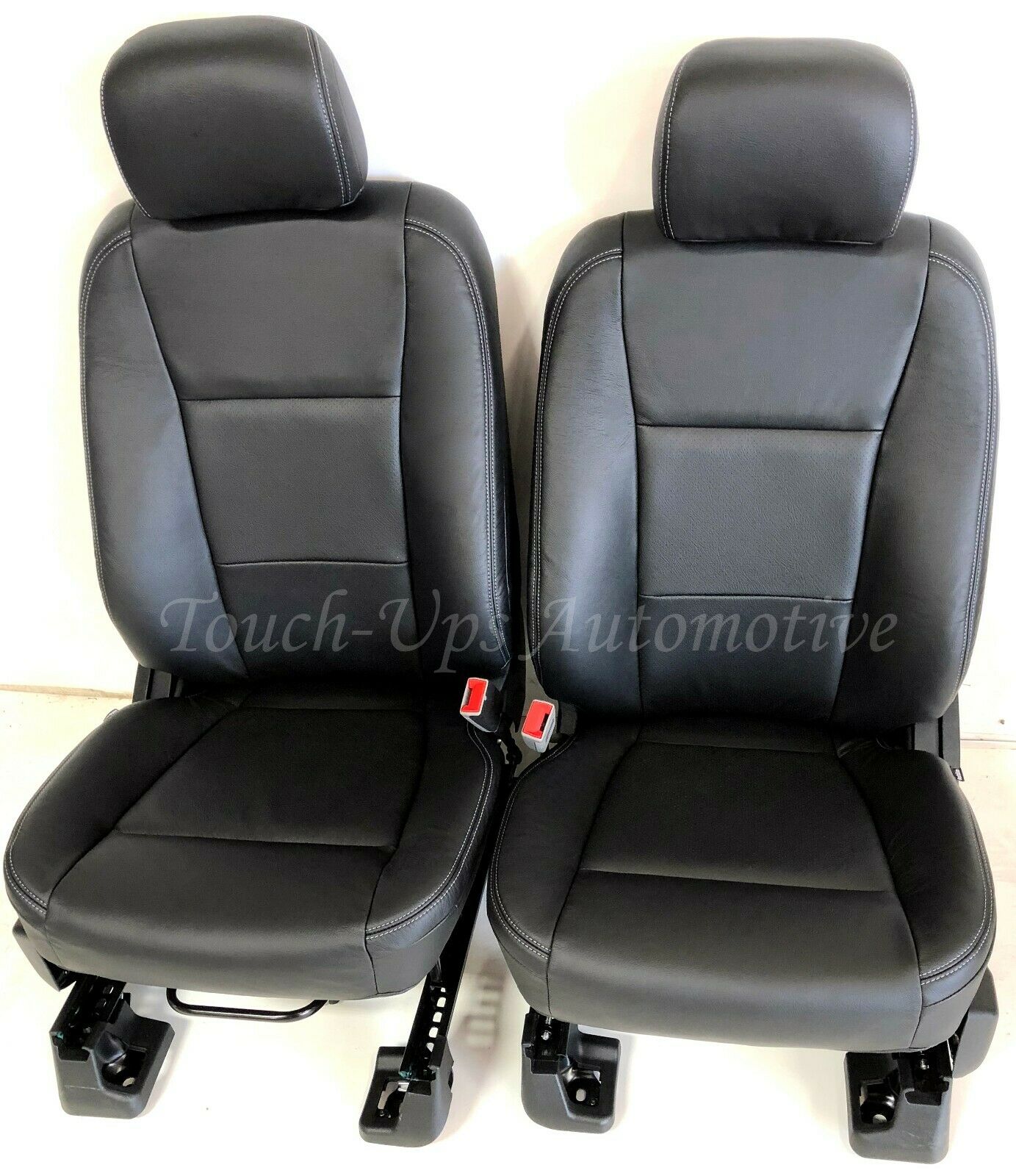 2017-2018 Ford F-250 XLT SuperCrew KATZKIN Leather Seat Covers Black Jumpseat