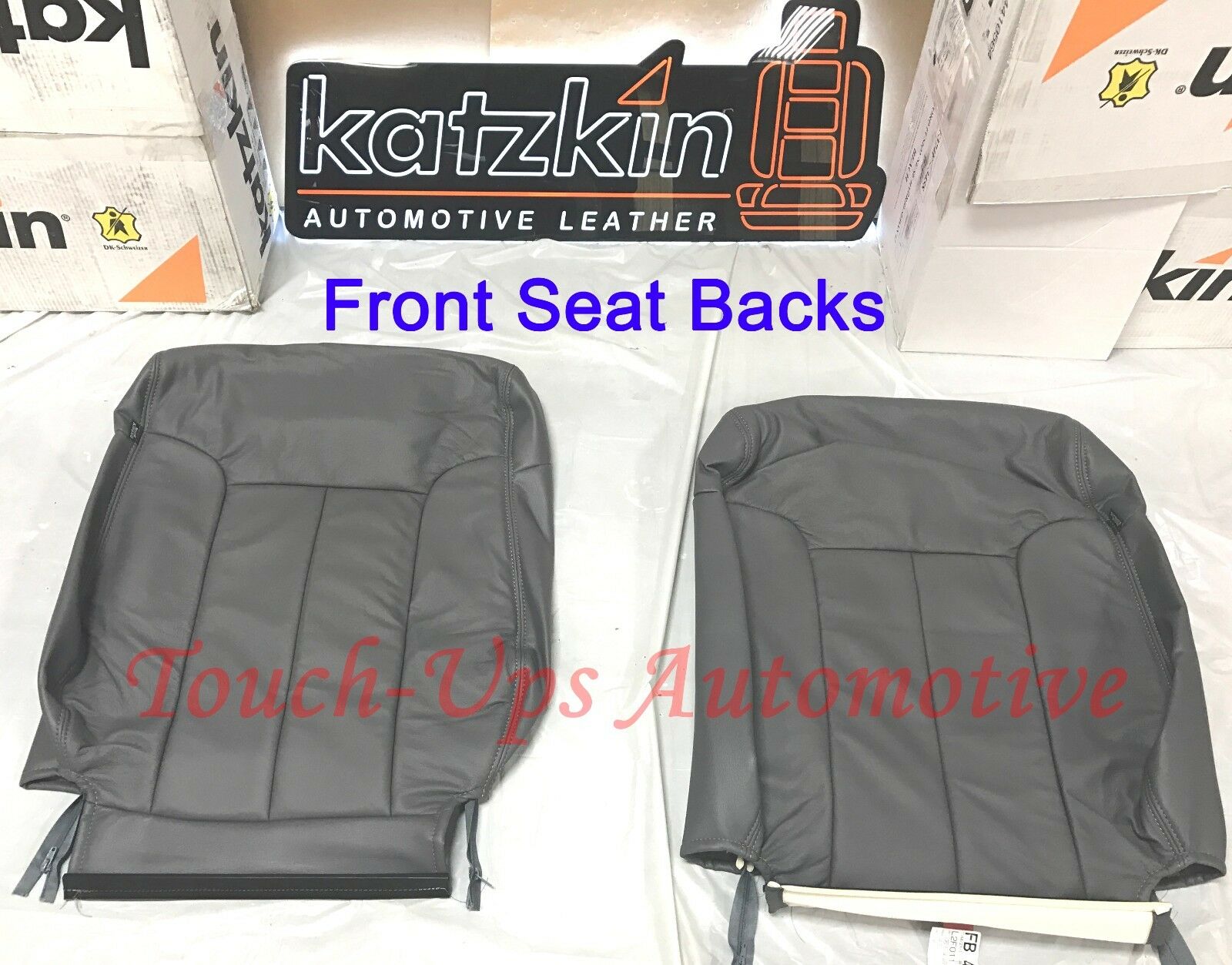2013 2014 Ford F-150 XLT SuperCrew Cab Katzkin Leather Seat Covers Gray Steel