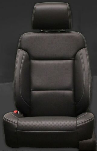 2014-2018 Silverado DOUBLE Cab WT KATZKIN Black Leather Seat Covers Kit Bench