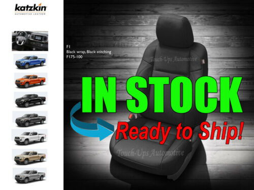 20-21 Toyota Tacoma DOUBLE Cab KATZKIN Black Leather Seat Covers ELECTRIC Driver