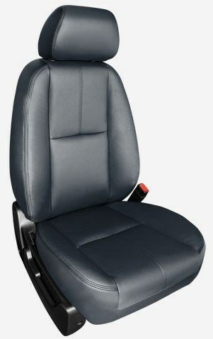 2010-2013 GMC Sierra Crew Cab Katzkin Black Leather Seat Covers Kit Ebony Match