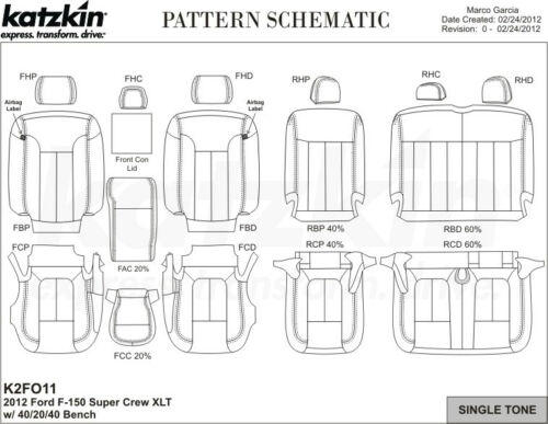 2012 Ford F-150 XLT Super Crew Cab KATZKIN Leather Seat Black F150 Perforated