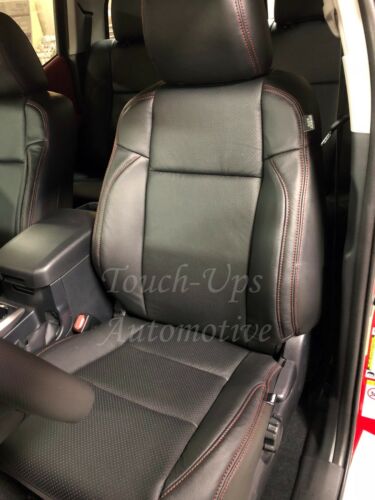 KATZKIN Black Red Leather Seat Covers for 2016-2021 Toyota Tacoma DOUBLE Cab