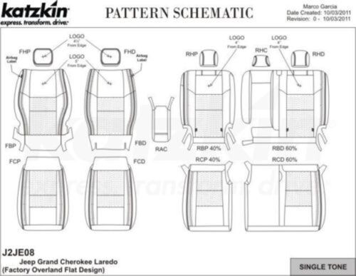 2011-2020 Jeep Grand Cherokee Laredo Black KATZKIN Leather Seat Covers Kit New