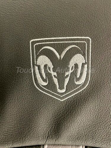 13-18 Dodge Ram Crew Cab KATZKIN Black and Diesel Gray Leather Seat Covers Logos