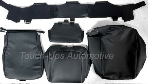 13-18 Dodge Ram Crew Cab KATZKIN Black and Diesel Gray Leather Seat Covers Logos