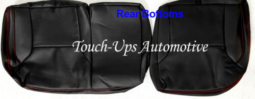 KATZKIN Black Red Leather Seat Covers for 2016-2021 Toyota Tacoma DOUBLE Cab