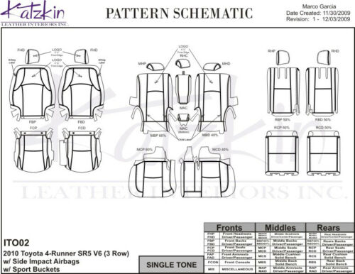 2010-2020 Toyota 4Runner 3 Row KATZKIN Black Leather Seat Covers Kit NEW SR5