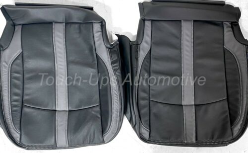 13-18 Dodge Ram Crew Cab KATZKIN Black and Diesel Gray Leather Seat Covers Logos