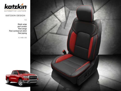 2019-22 Dodge Ram Crew Cab Big Horn Lone Star Katzkin Black Leather Seat Covers