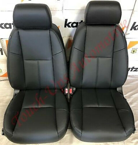 2010-2013 Chevrolet Silverado WT Crew Cab Katzkin Black Leather Seat Covers Kit