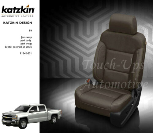 2014-2018 Silverado Crew Cab KATZKIN Cocoa Dune Leather Seat Covers Kit Java