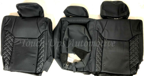 2014-2021 Toyota Tundra CrewMax ALEA Diamond Edition Leather Seat Covers Black