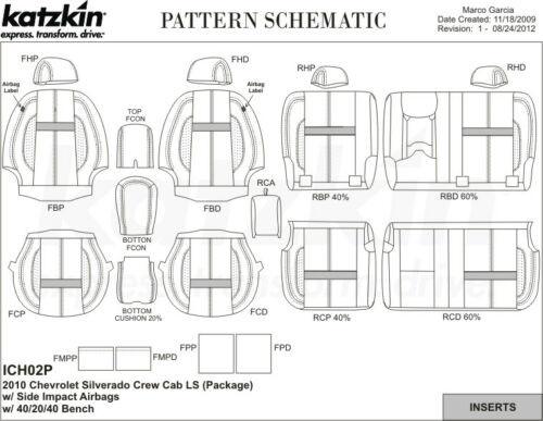 2007-2013 Chevrolet Silverado LT Crew Cab Black Nickle Katzkin Leather Seat Covers Kit