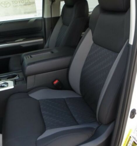 KATZKIN Black Leather Seat Covers for 2014-2020 Toyota Tundra CrewMax SR5 TRD