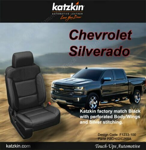 2014-2018 Chevrolet Silverado Crew Cab Katzkin Black Leather Seat Covers