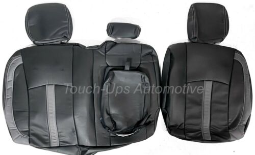 13-18 Dodge Ram Crew Cab KATZKIN Black and Diesel Gray Leather Seat Covers Logos